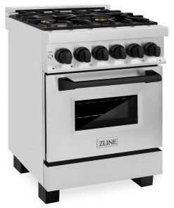 ZLINE Autograph Edition 24" 2.8 cu. ft. Dual Fuel Range in Stainless Steel, Matt
