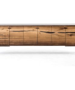 Yukas Wood Modern Low Media Console 78"