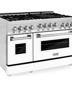 ZLINE 48" Range With Gas Stove and Gas Oven, Stainless Steel, White Matte