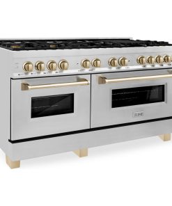 ZLINE Autograph Edition 60" 7.4 cu. ft. Dual Fuel Range in Stainless Steel, Gold