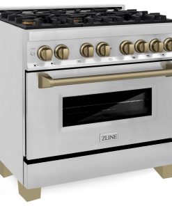 ZLINE Autograph 36" 4.6 cu. ft. Dual Range, Stainless Steel, Champagne Bronze
