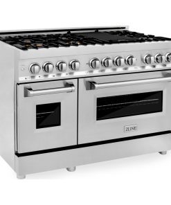ZLINE Range Gas Stove/Electric Oven, Stainless Steel With Brass Burners, 48"