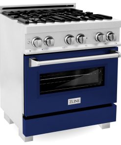 ZLINE 30" DuraSnow?Range Gas Stove/Electric Oven, Blue Gloss Door