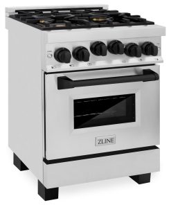 ZLINE Autograph 24" 2.8 cu. ft. Gas Range, Stainless Steel, Matte Black