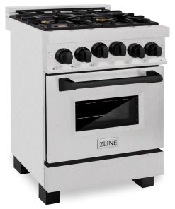 ZLINE Autograph 24" 2.8 cu. ft. Range, DuraSnow Stainless Steel, Matte Black
