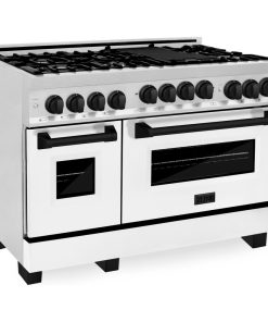 ZLINE Autograph 48" 6.0 cu. ft. Range, DuraSnow Stainless Steel, Matte Black