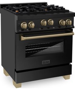 ZLINE Autograph Edition 30" 4.0 cu. ft. Gas Range in Black Stainless Steel, 30"