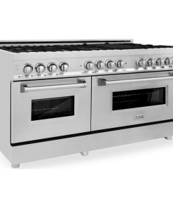 ZLINE 60" Professional Dual Fuel Range, Stainless Steel With Brass Burners