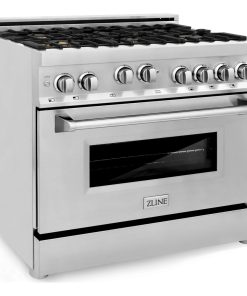 ZLINE Professional Gas on Gas Range, Stainless Steel With Brass Burners, 36"