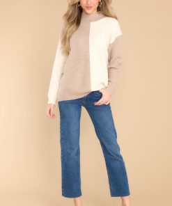 You Wouldn't Get It Ivory Two Toned Sweater