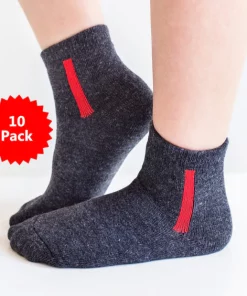 10 PACK - Chusette Kid's Warm Cotton Socks for School and Sport - Black
