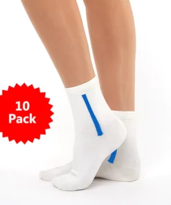 10 PACK - Chusette Kid's Warm Cotton Socks for School and Sport - White