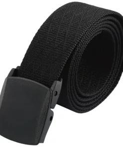 (Black(Plastic Buckle Belt)) - squaregarden Men's Nylon Webbing Military Style Tactical Duty Belt