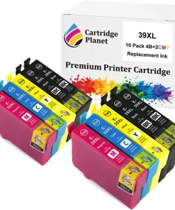 10 Pack (4BK,2C,2M,2Y) Compatible Ink for Epson 39XL for Epson Expression Home XP-2105 Expression Home XP-4105