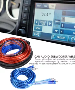 1 Set Car Audio Subwoofer Wire Anti-scratch Vivid Voice 2800W 4 Track ABS Car Speaker Cable Kit for Auto