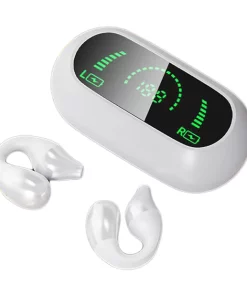 1 Pair S03 Bluetooth-compactible Earphone IPX5 Not In-Ear Painless Wireless Bluetooth-compactible 5.2 Headphone for Sports - White