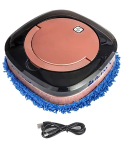 1 Set Automatic Wireless USB Charging Mopping Robot Strong Suction Humidifying Spray Rechargeable Smart Robot Vacuum Cleaner for Home - Rose Gold