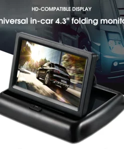 1 Set 4.3-Inch Display LED Screen High-definition Foldable Universal Car DVD Multi-modes Backup Camera System for Automobile - Black