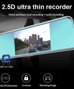 1 Set Driving Recorder 5.5 Inch Touch Screen Reversing Assist Convenient Ultra HD-compatible Rear View Camera Auto Accessories - Black