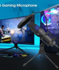 1 Set Condenser Microphone Omnidirectional High Fidelity Plug Play Professional USB Condenser Microphone for Livestreaming