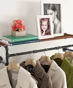 100cm Industrial Pipe Shelving Rack for Bathroom Entryway Bedroom Wardrobe