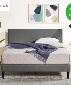 Zinus Dark Grey Fabric Bed Frame
