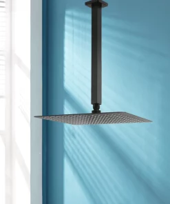 12" Shower head Stainless steel Square Black Ceiling Shower arm 400mm