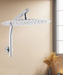 12" Shower head Stainless steel Round Chrome Gooseneck Shower arm