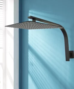 12" Shower head Stainless steel Square Black Gooseneck Shower arm