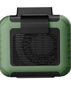 1 Set 6000mAh Battery Operated Waist Fan 3 Speeds Strong Airflow Silent USB Rechargeable Hands Free Hanging Neck Fan for Outdoor Work - Green
