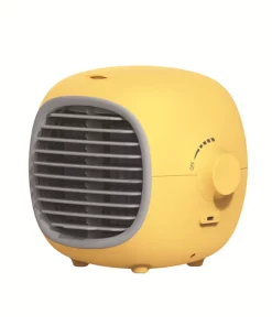 1 Set Air Cooler Fan Easy to Carry Widely Applied Small Size Rechargeable Office Small Fan for Camping - Yellow
