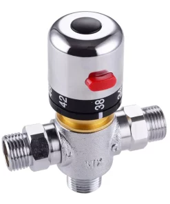 1/2inch 3 Holes Thermostatic Mixing Valve Temperature Control for Water Heater - Silver