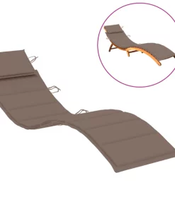 (Taupe)Sun Lounger Cushion Patio Day Bed Garden Outdoor Sunbed Daybed Pad