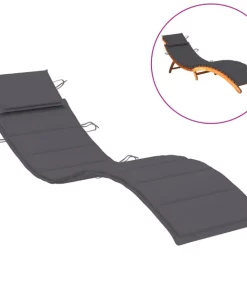 (Anthracite)Sun Lounger Cushion Patio Day Bed Garden Outdoor Sunbed Daybed Pad
