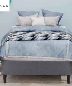 Zinus Standing Smart Box Spring Single Bed Base w/ Headboard Brackets - Dark Grey