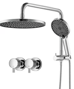 10 inch Rain Shower head Set Chrome Round Handheld heads Wall mixer taps Bathroom Showerheads Top inlet High Pressure