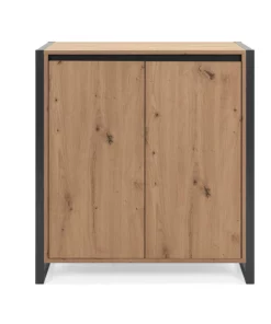 Zoey Sideboard Cupboard Buffet Unit Stoarge Cabient W/ 2-Doors - Natural/Black