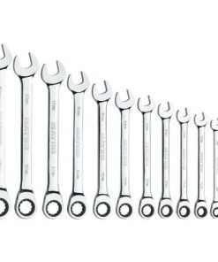 12 PIECE 72 TOOTH METRIC COMBINATION RATCHETING WRENCH SET