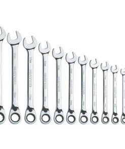 12 PIECE 72 TOOTH METRIC REVERSIBLE COMBINATION RATCHETING WRENCH SET