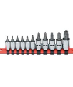 1/4" AND 3/8" DRIVE 11 PIECE TAMPERPROOF TORX BIT DRIVER SET