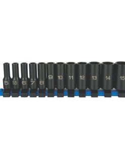12 PIECE 1/4" DRIVE METRIC 6 POINT ADV MID LENGTH IMPACT SOCKET SET