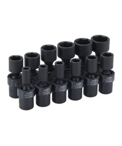 12 PIECE 1/4" DRIVE METRIC 6 POINT ADV UNIVERSAL IMPACT SOCKET SET
