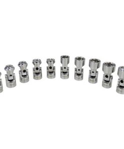 10 PIECE 1/4" DRIVE METRIC 6 POINT STUBBY UNIVERSAL SOCKET SET