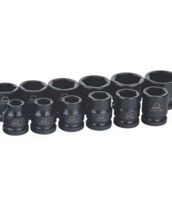 12 PIECE 3/8" DRIVE METRIC 6 POINT ADV STUBBY IMPACT SOCKET SET