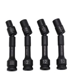 1/2" DRIVE 4 PIECE 12 POINT 5" LONG PINLESS UNIVERSAL ADV IMPACT DRIVE LINE SOCKET SET