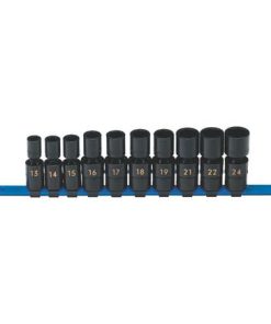 10 PIECE 1/2" DRIVE METRIC 6 POINT UNIVERSAL IMPACT SOCKET SET
