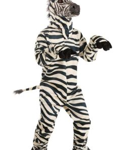 Zebra Mascot and Mouth Mover Mask for Adults