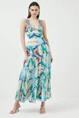 Tie Dye Beaded Embellished Woven Maxi