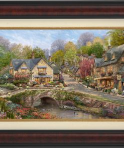*RARE* Summer in Cobblestone Village Framed Estate Edition Canvas Burl 24" x 36" #3/3