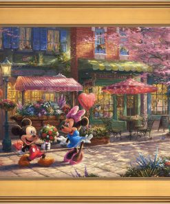 *RARE* Disney Mickey and Minnie Sweetheart Cafe Framed Artist Proof Canvas Gallery Gold 18" x 24" #1/10